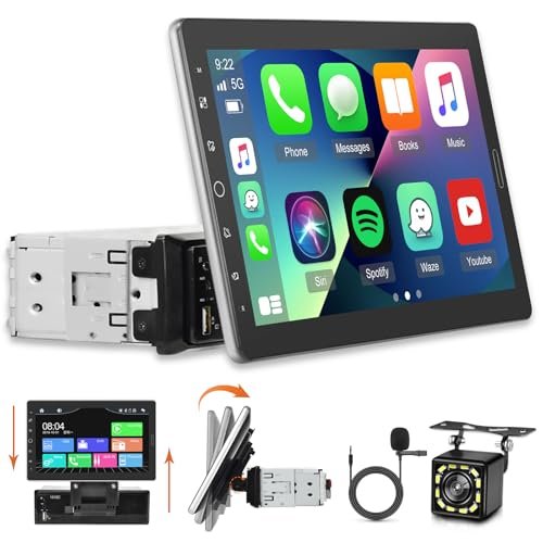 10.1 inch Single Din Car Stereo with CarPlay and Android...