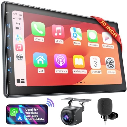 10 Inch IPS Touch Screen Double Din Car Stereo Compatible...
