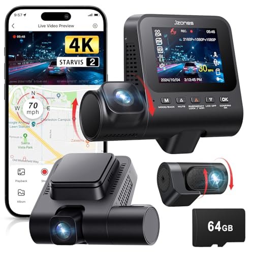 Dash Cam Front and Rear: 4K+1080P+1080P 3 Channel Dash...