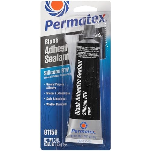 Permatex 81158 Black Silicone Adhesive Sealant, 3 oz. Tube,...
