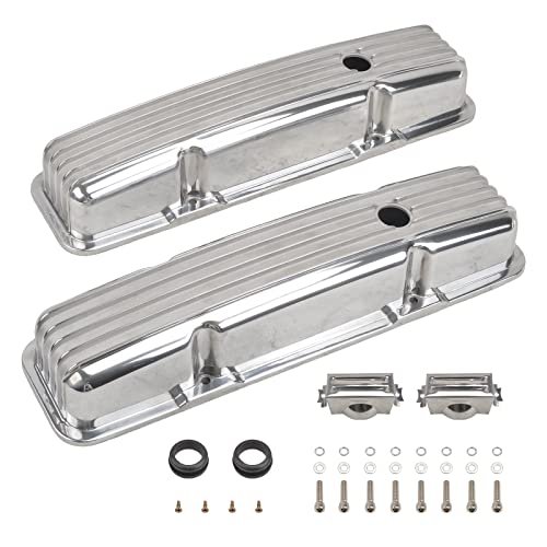 TBAPFS Aluminum Valve Covers with Holes Retro Finned...