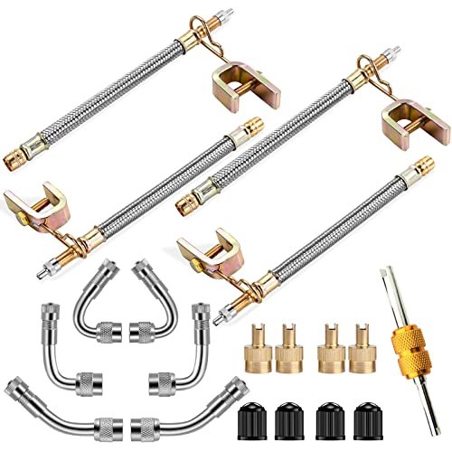 Valve Stem Extenders,4Pcs 7Inch/180mm Dual Flexible...