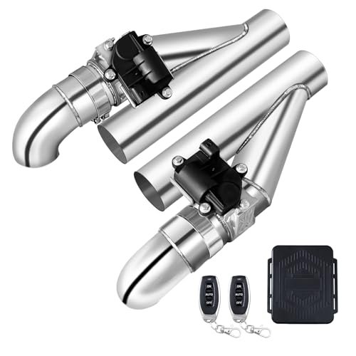 2.5 Inch Electric Exhaust Cutout with Elbow Valved Muffler...