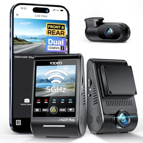 VIOFO A229 Plus Dash Cam Front and Rear, Dual STARVIS...