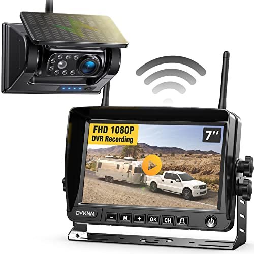 DVKNM Magnetic Solar Wireless Backup Camera HD1080P 3 Mins...