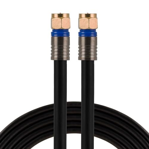 GE RG6 Coaxial Cable, 25 Ft. F-Type Connectors, Quad...
