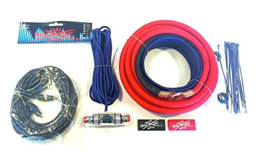 Oversized 4 Ga CCA AWG Amp Kit Twisted RCA Red...