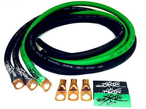 Sky High Oversized 4 Gauge OFC Big 3 Upgrade Green/Black...
